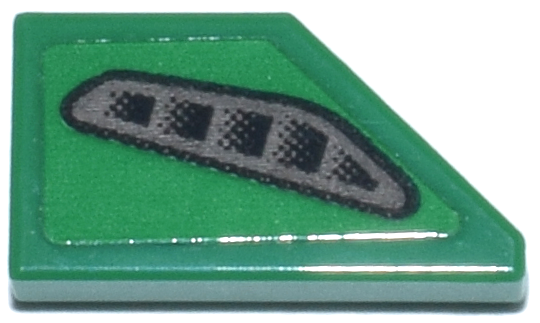 Tile, Modified 1 x 2 Wedge Left with Black and Dark Bluish Gray Air Vent Pattern (Sticker) - Set 76925