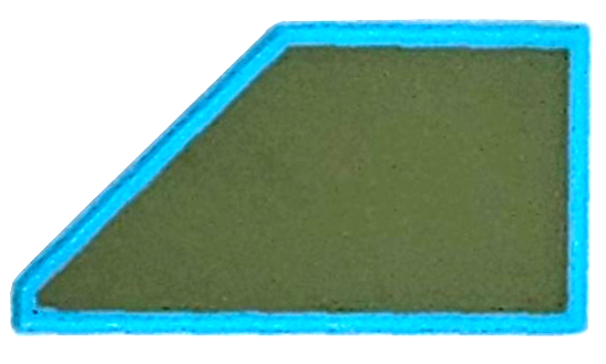 Tile, Modified 1 x 2 Wedge Right with Olive Green Surface Pattern