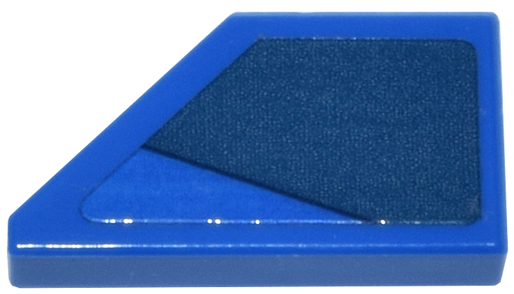 Tile, Modified 1 x 2 Wedge Right with Dark Blue Panel Pattern (Sticker) - Set 77249