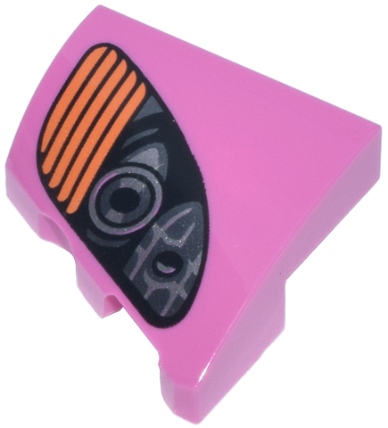 Wedge 2 x 2 x 2/3 Right with Black, Silver and Dark Silver Headlights and Orange Blinker Pattern