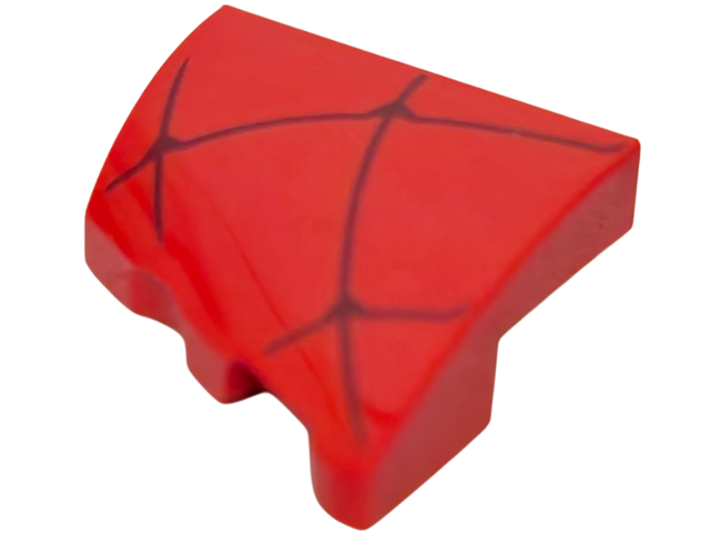 Wedge 2 x 2 x 2/3 Right with Dark Red Spider Web Pattern