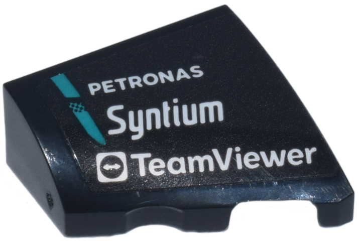 Wedge 2 x 2 x 2/3 Right with Dark Turquoise Stripe and White 'PETRONAS' 'Syntium' and 'TeamViewer' Logo Pattern (Sticker) - Set 77244