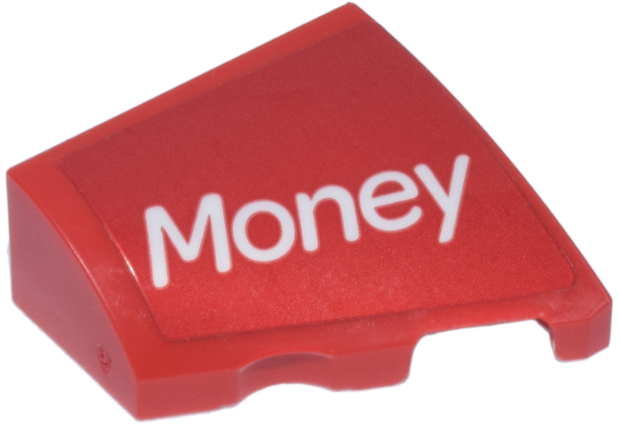 Wedge 2 x 2 x 2/3 Right with White 'Money' MoneyGram Logo Pattern (Sticker) - Set 77250
