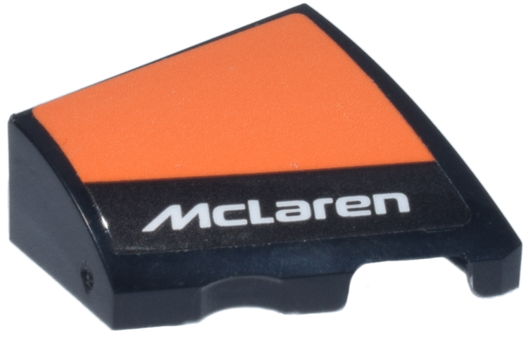 Wedge 2 x 2 x 2/3 Right with White 'McLaren' Logo and Orange Panel Pattern (Sticker) - Set 77251