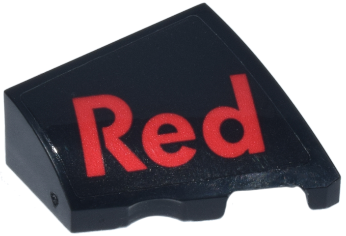 Wedge 2 x 2 x 2/3 Right with Red 'Red' Red Bull Logo Pattern (Sticker) - Set 77243