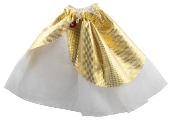 Belville, Clothes Skirt Long, Sheer with Gold Outer Layer and Pink Jewel