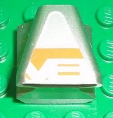 Vehicle, Air Scoop Engine Top 2 x 2 with Large 'V8' on Orange and Silver Background Pattern (Sticker) - Set 8661