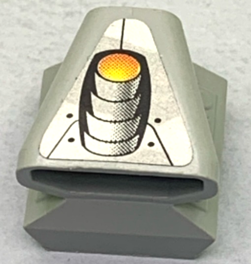 Vehicle, Air Scoop Engine Top 2 x 2 with Exhaust Pipe on Silver Background Pattern (Sticker) - Set 8899