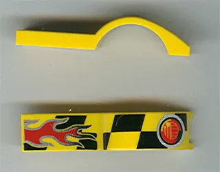 Vehicle, Mudguard 1 x 4 1/2 with Flame and Red Taillight Pattern