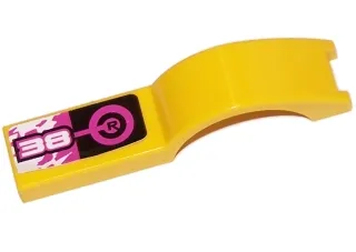 Vehicle, Mudguard 1 x 4 1/2 with White '38' Pattern Model Left Side (Sticker) - Set 8131