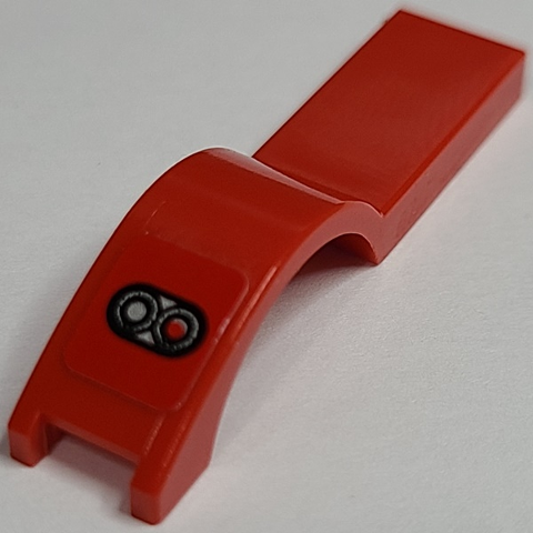 Vehicle, Mudguard 1 x 4 1/2 with Red and White Light Pattern Model Left Side (Sticker) - Set 8124