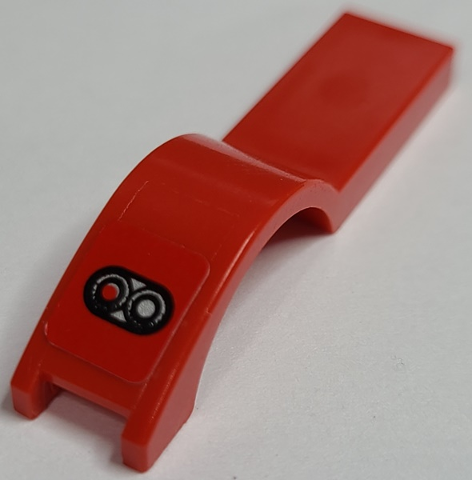 Vehicle, Mudguard 1 x 4 1/2 with Red and White Light Pattern Model Right Side (Sticker) - Set 8124