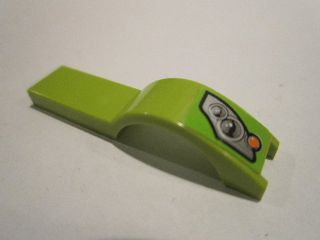 Vehicle, Mudguard 1 x 4 1/2 with Silver Headlights on Lime Background Pattern Model Left Side (Sticker) - Set 8663