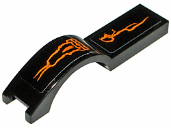 Vehicle, Mudguard 1 x 4 1/2 with Orange Lines Pattern Model Left Side (Stickers) - Set 8080