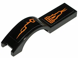 Vehicle, Mudguard 1 x 4 1/2 with Orange Lines Pattern Model Right Side (Stickers) - Set 8080
