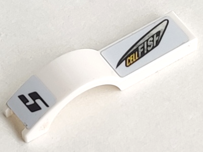 Vehicle, Mudguard 1 x 4 1/2 with Black Number 5 and 'CELLFISH' Pattern Model Left Side (Sticker) - Set 8149