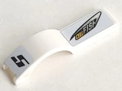 Vehicle, Mudguard 1 x 4 1/2 with Black Number 5 and 'CELLFISH' Pattern Model Left Side (Sticker) - Set 8149