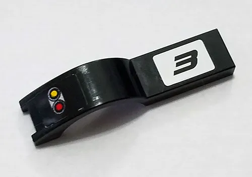 Vehicle, Mudguard 1 x 4 1/2 with Taillights and Number 3 on White Background Pattern Model Right Side (Stickers) - Set 7802