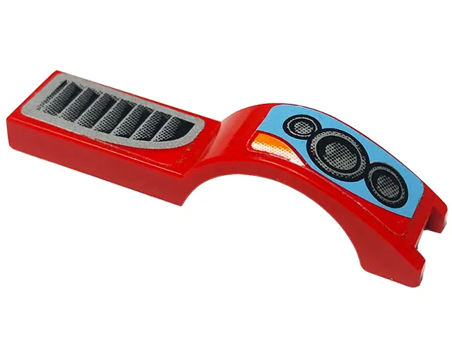 Vehicle, Mudguard 1 x 4 1/2 with Triple Headlights and Vent Grille Pattern Model Right Side (Stickers) - Set 8656