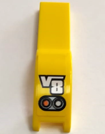 Vehicle, Mudguard 1 x 4 1/2 with 'V8' and Taillights Pattern Model Left Side (Sticker) - Set 8135