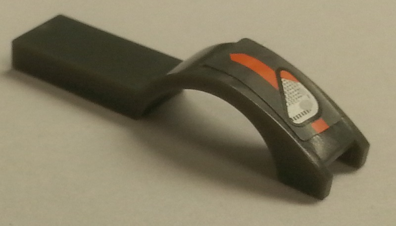 Vehicle, Mudguard 1 x 4 1/2 with Headlight and Orange Stripe Pattern Model Left Side (Sticker) - Set 8154