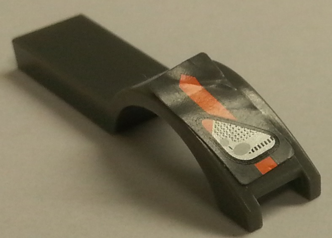 Vehicle, Mudguard 1 x 4 1/2 with Headlight and Orange Stripe Pattern Model Right Side (Sticker) - Set 8154