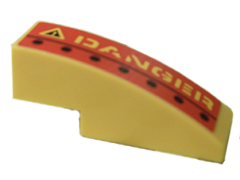 Slope, Curved 3 x 1 with 'DANGER' and Black Dots Right Pattern (Sticker) - Set 7776