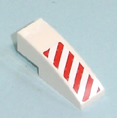 Slope, Curved 3 x 1 with Red Danger Stripes Pattern Left Side (Sticker) - Set 7636