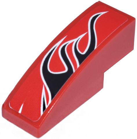 Slope, Curved 3 x 1 with Black Togokahn Pattern, Model Front Right (Sticker) - Set 8159