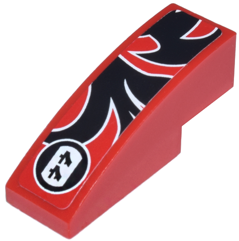 Slope, Curved 3 x 1 with Black Togokahn Pattern, Model Back Left (Sticker) - Set 8159