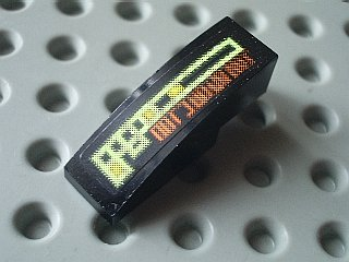 Slope, Curved 3 x 1 with Light Bars and Alien Characters Pattern Model Right Side (Sticker) - Set 7647