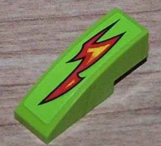 Slope, Curved 3 x 1 with Red Fire Pattern Model Right (Sticker) - Set 8199