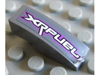 Slope, Curved 3 x 1 with 'XRFUEL' on Top Pattern Model Left (Sticker) - Set 8136