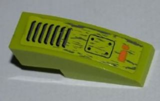 Slope, Curved 3 x 1 with Grille, Bolted Plate and 'HAB3' Pattern (Sticker) - Set 8959