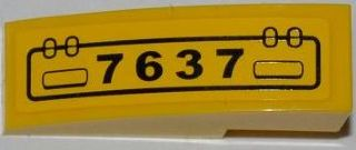 Slope, Curved 3 x 1 with Hatch and '7637' Pattern Model Left Side (Sticker) - Set 7637