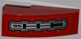 Slope, Curved 3 x 1 with Black '95' and Mechanical Pattern (Sticker) - Set 7977