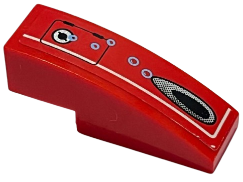 Slope, Curved 3 x 1 with Panel, Vent Hole and Bubbles Pattern Model Right Side (Sticker) - Set 7977