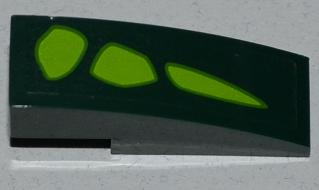 Slope, Curved 3 x 1 with 3 Lime Scales Pattern Model Right Side (Sticker) - Set 9450