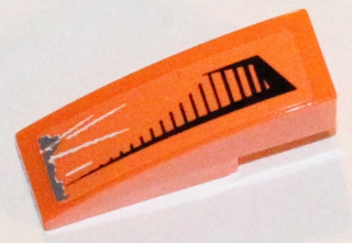 Slope, Curved 3 x 1 with Black Grille and Damage Pattern Left Side (Sticker) - Set 5985