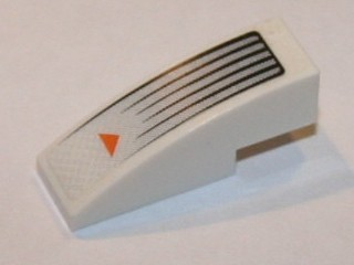 Slope, Curved 3 x 1 with Black Lines and Orange Arrow Pattern (Sticker) - Set 7692