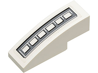 Slope, Curved 3 x 1 with Black and Dark Bluish Gray Gray Grille Pattern (Sticker) - Set 5973 (Undetermined Type)