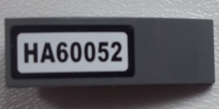 Slope, Curved 3 x 1 with 'HA60052' on White Background Pattern (Sticker) - Set 60052