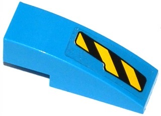 Slope, Curved 3 x 1 with Black and Yellow Danger Stripes Cutout Pattern Left (Sticker) - Set 76020