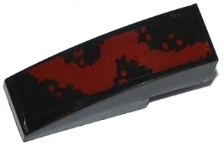 Slope, Curved 3 x 1 with Dark Red Spatter Pattern Right (Sticker) - Set 76020