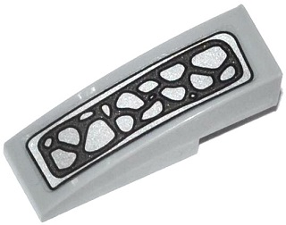 Slope, Curved 3 x 1 with Silver Crocodile Scales Pattern (Sticker) - Set 70126