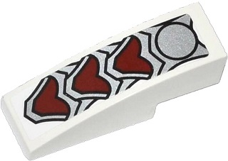Slope, Curved 3 x 1 with Silver and Dark Red Wolf Armor Pattern (Sticker) - Set 70127