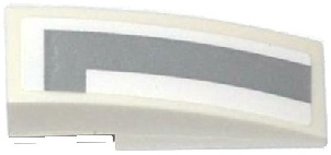 Slope, Curved 3 x 1 with Angled Light Bluish Gray Stripe Pattern Model Left Side (Sticker) - Set 75912