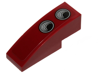 Slope, Curved 3 x 1 with Black Circles Pattern Model Left Side (Sticker) - Set 75099