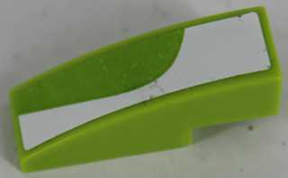 Slope, Curved 3 x 1 with White Curved Pattern Left (Sticker) - Set 8864