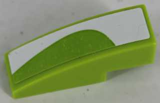 Slope, Curved 3 x 1 with White Curved Pattern Right (Sticker) - Set 8864